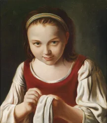 A Girl Sewing